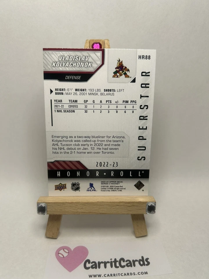 VLADISLAV KOLYACHONOK 2022-23 Upper Deck Series 2 Superstar Honor Roll SP - Image 4 of 4