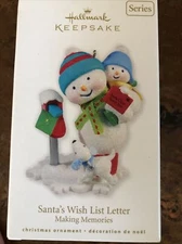 2010 Hallmark Ornament Santa's Wish List Letter #3 Making Memories Series