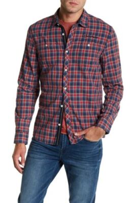 Buffalo David Bitton Herren Lychee Kariert Santon Button-up Hemd BM19474 Neu