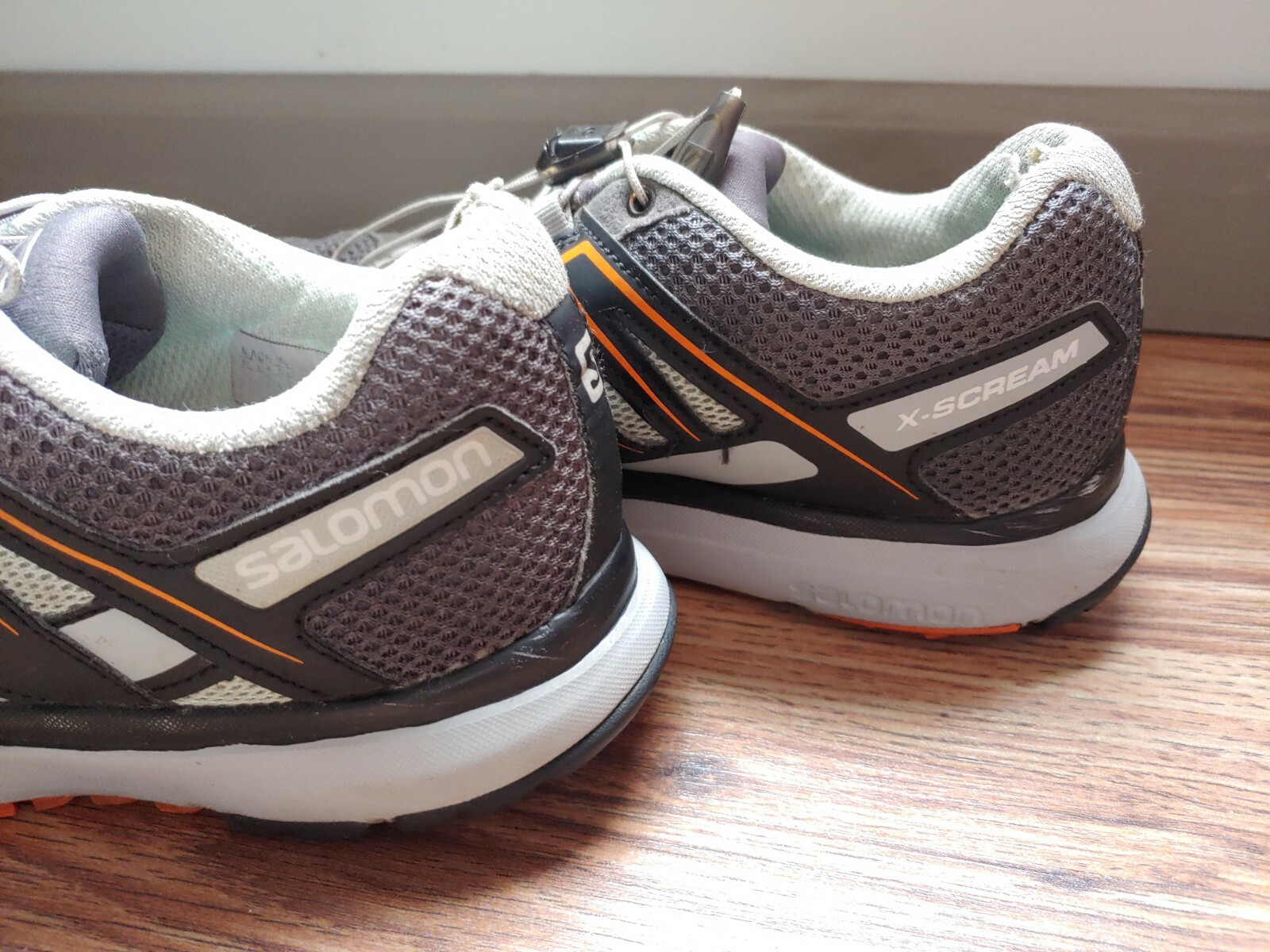 Scarpe da corsa grigie arancioni Salomon X Scream City Trail da uomo taglia 8