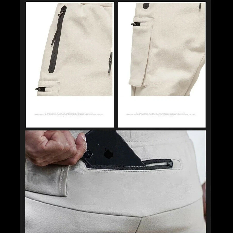 Pantalones deportivos de entrenamiento para hombre culturismo deportes fitness pantalones de chándal pantalones de gimnasio pantalones Foto 4 de 4