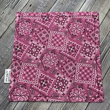 EDC HANK W/MICROFIBER BACK 8  - DARK PINK BANDANA DESIGN HANDKERCHIEF