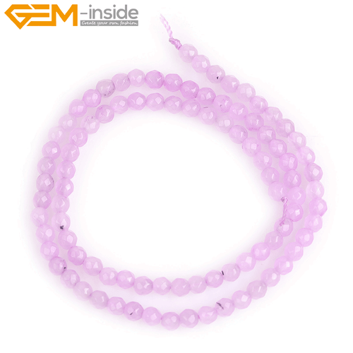 Wholesale Light Purple Jade Gemstone Round Faceted Beads For Jewelry Making 15" - Picture 13 of 40