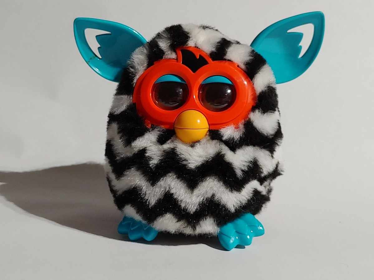 豪華ラッピング無料 Furby Ears Turquoise Striped Zebra White And Black Boom ファービー