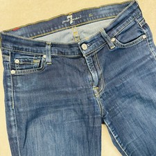 7 For All Mankind Jeans Women's 28 The Skinny Ankle Low Rise Dark Wash Denim USA