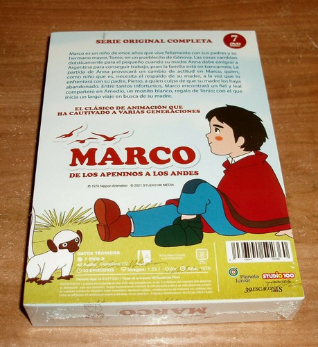 Marco de Los Apeninos a Los Andes Serie Completa Restaurada 7 DVD Nuevo Sellado - Imagen 2 de 6