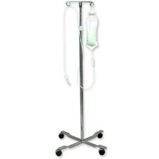 NEW Rolling 2-Hook 4-Leg Chrome Plated IV Stand Pole Wheeled I V Poles I.V. Cart