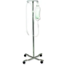 NEW Rolling 2-Hook 4-Leg Chrome Plated IV Stand Pole Wheeled I V Poles I.V. Cart