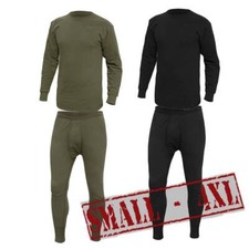 Brandit Plush Lined Cotton Thermals - Bundeswehr Style Under Layers Black/Olive