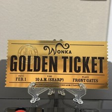 24k Gold Foil Plated Willy Wonka Golden Ticket Collectible
