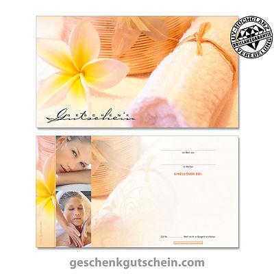 Gutscheinkarten ''Standard'' für Kosmetik, Beauty, Wellness, Massage, Spa KS1211