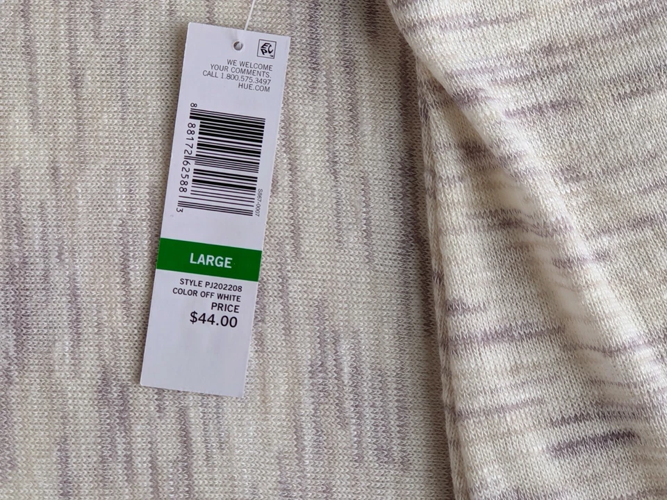 Pijama Hue Top Jersey Malha Espaço para Dormir Corante Manga Longa Off White Tamanho Grande - Imagem 3 de 4