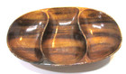 Vintage Hawaii USA Hand Carved Waikiki Woods Monkey Pod 6x9 Oblong Divided Tray — photo 1