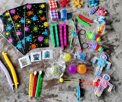 Sensory Fidget Toys Partytüten 5 Artikel plus Süßigkeiten Goody Beute Preise Feier