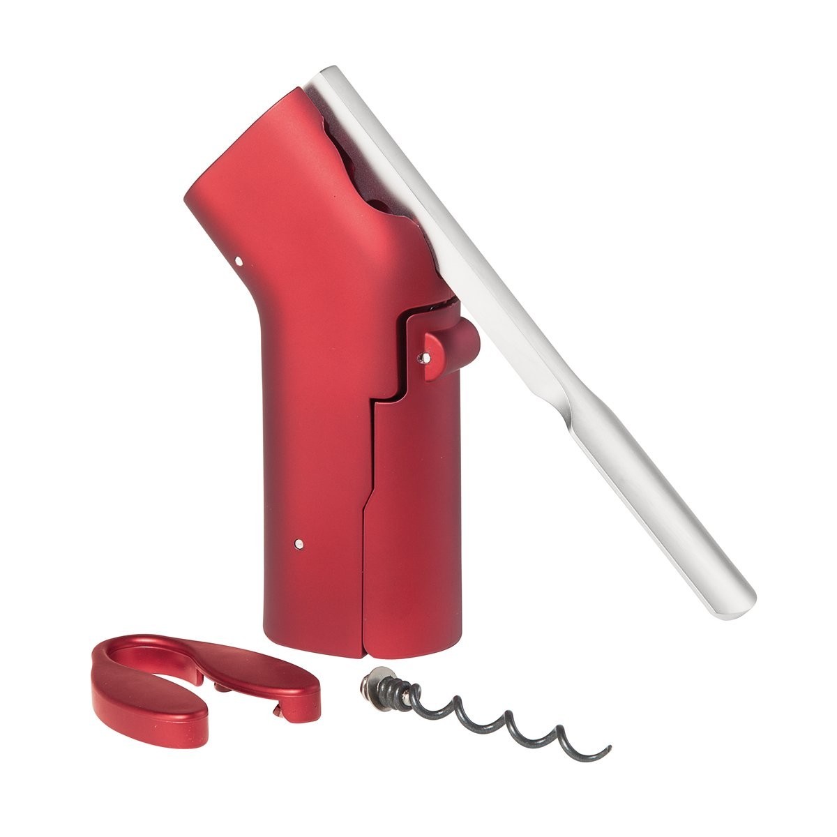 OGGI Stiletto 3Piece Wine Bottle Opener Set, Red Satin Finish 7395.2