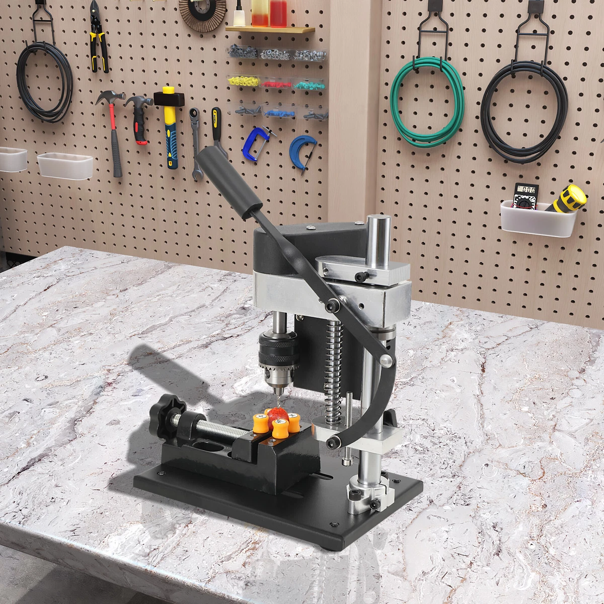 Mini Taladro de Banco Prensa Banco Perforadora de Mesa para Madera Metal Joyería 1