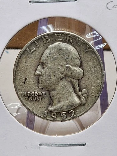 1952-D Washington Quarter Raw VG (Details)