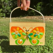 1960s Enid Collins of Texas "Flutterbye" box bag