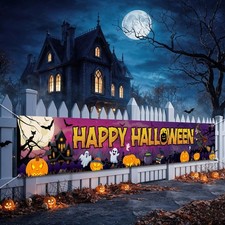 Happy Halloween Banner Outside Decorations Yard Party Halloween2