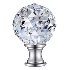 2 Pack Finials for Lamps Crystal Lampshade Holder Knobs Decorative