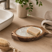 Seifenschale Fisch Mangoholz Maritim Bad Deko Seifenablage Holz Geschenk