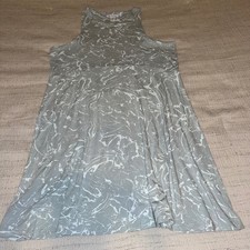Athleta Santorini Thera Sleeveless Performance Dress Grey Marble Print XL