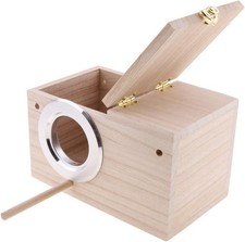 Parakeet Nesting Box Bird House for Cage Wood Mating Box Bird Breeding Box fo...