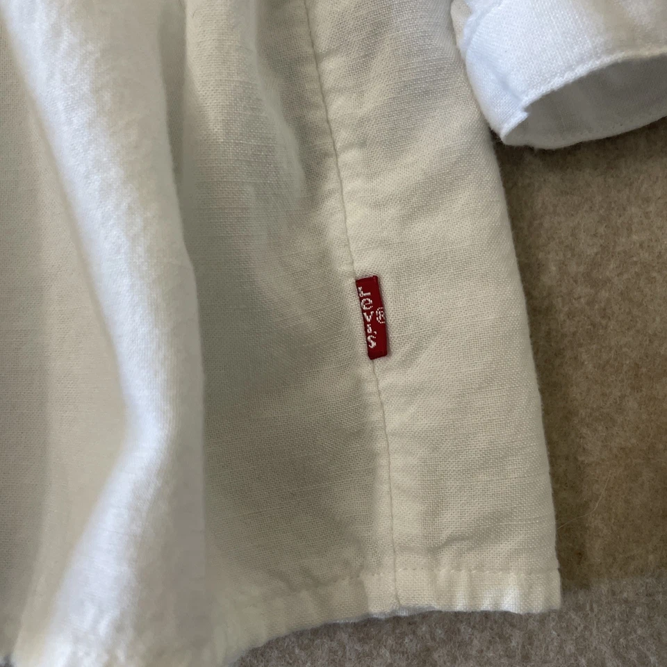 Levi’s Women’s Size XL Button Up Peasant Shirt Three-Quarter Sleeve White Boho￼ - Image 2 of 4