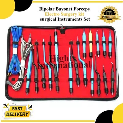 Bipolar Bayonet Forceps Electro surgical Instruments Set