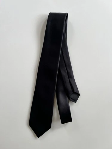 Goodfellow & Co Men's Neck Tie Solid Black Satin Necktie One Size Classic - product listing photo