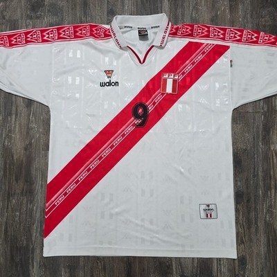 2000 Walon Peru Home Soccer Jersey Claudio Pizarro Men XL World