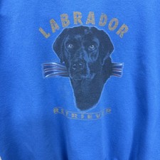 Vintage Great Britain Black Lab Labrador Retriever Dog Breed Sweatshirt LARGE