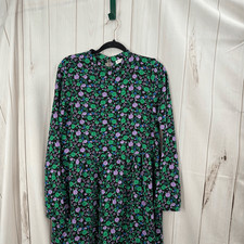 ASOS Design Women’s 8 Black Purple Floral Ruffle Tiered Dress New