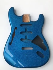 Custom electric guitar, 2 pieces, Alder  semi-hollow F-hole guitar body, large