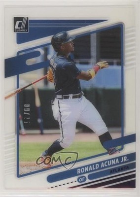 2021 Panini Chronicles Clearly Donruss Purple 9/25 Ronald Acuna Jr #2 rs2