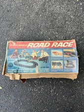 1962 Eldon Deluxe Road Race Slot Car Set 9805. Rough Shape For Parts Pieces