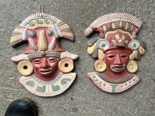Mexikanische Ton Masken Azteken Maya präkolumbianisch Reproduktion