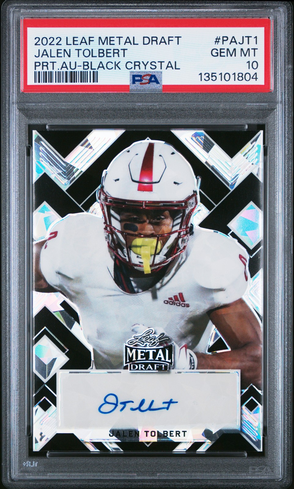 Jalen Tolbert Leaf Metal Draft Portrait Autographs #PAJT1 Black Crystal