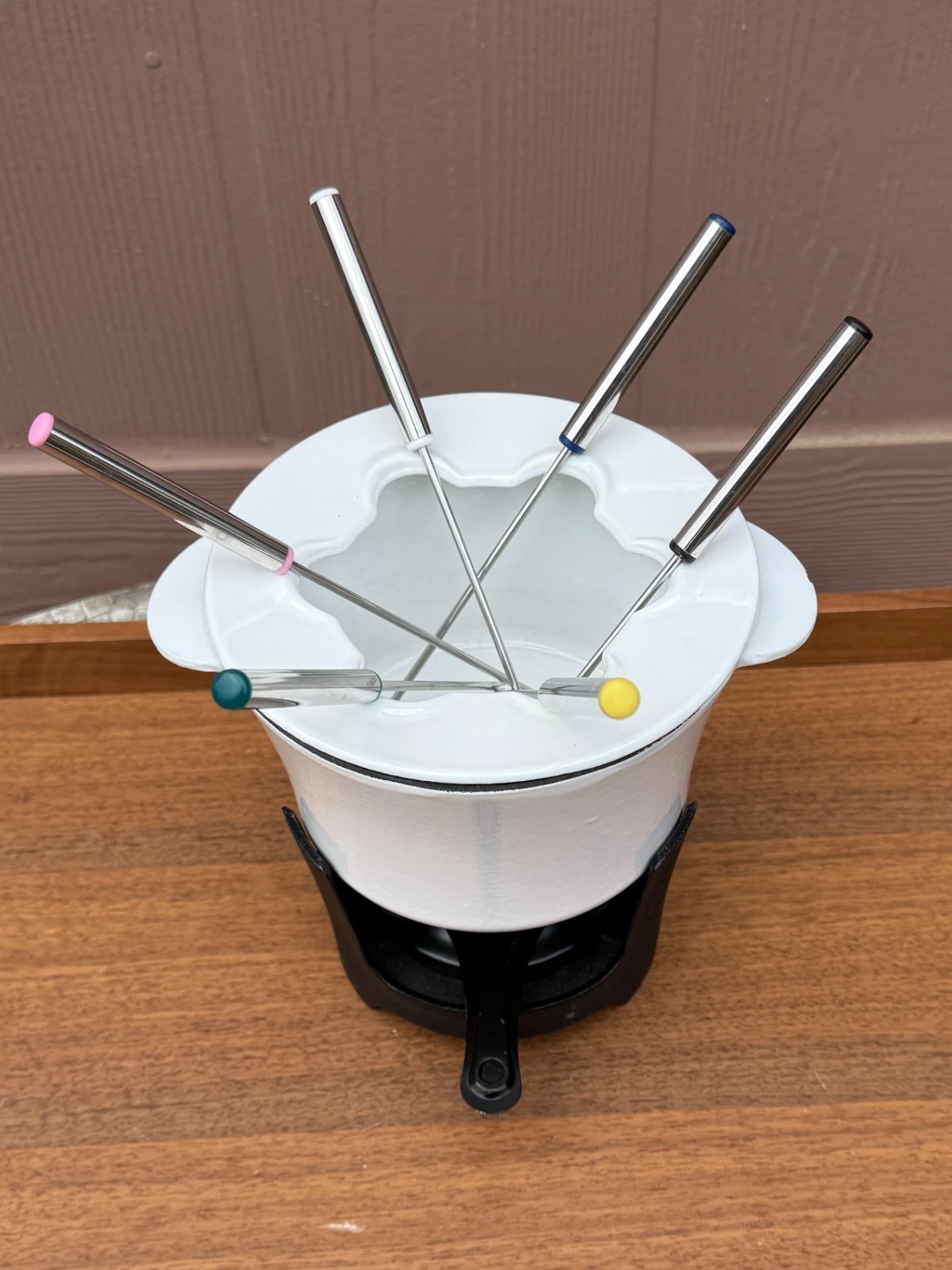 Fondue Pot Set Cast Iron/ Top and Bottom Cast Iron Quality Set 6 Forks Stainless
Opens in a new wind