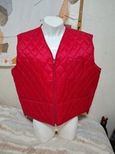 Vintage Duck Bay Men's Hunting Vest Size XL Blazing Red Quilted Poly Fill