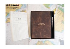 Amalfi A4 Yacht Log Book Italian Leather Journal Tan Free Initial & Engraved Pen