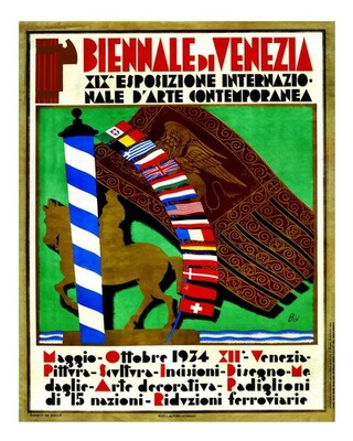 Vintage Venice Biennale Poster Wall Art - Retro Exhibition Design