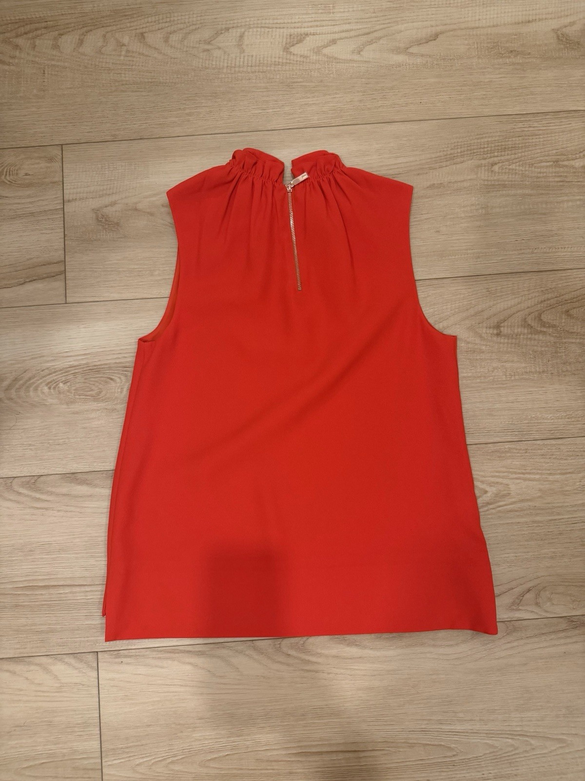 Ted Baker Audrye Top Sleeveless Ruffle High Turtle Neck Blouse Red Size 2 image 2