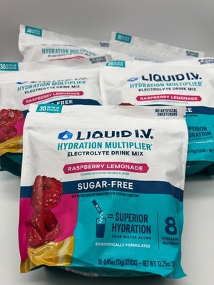 Liquid I.V. Hydration Multiplier Sugar-Free Raspberry Lemonade 30ct (Lot of 5)