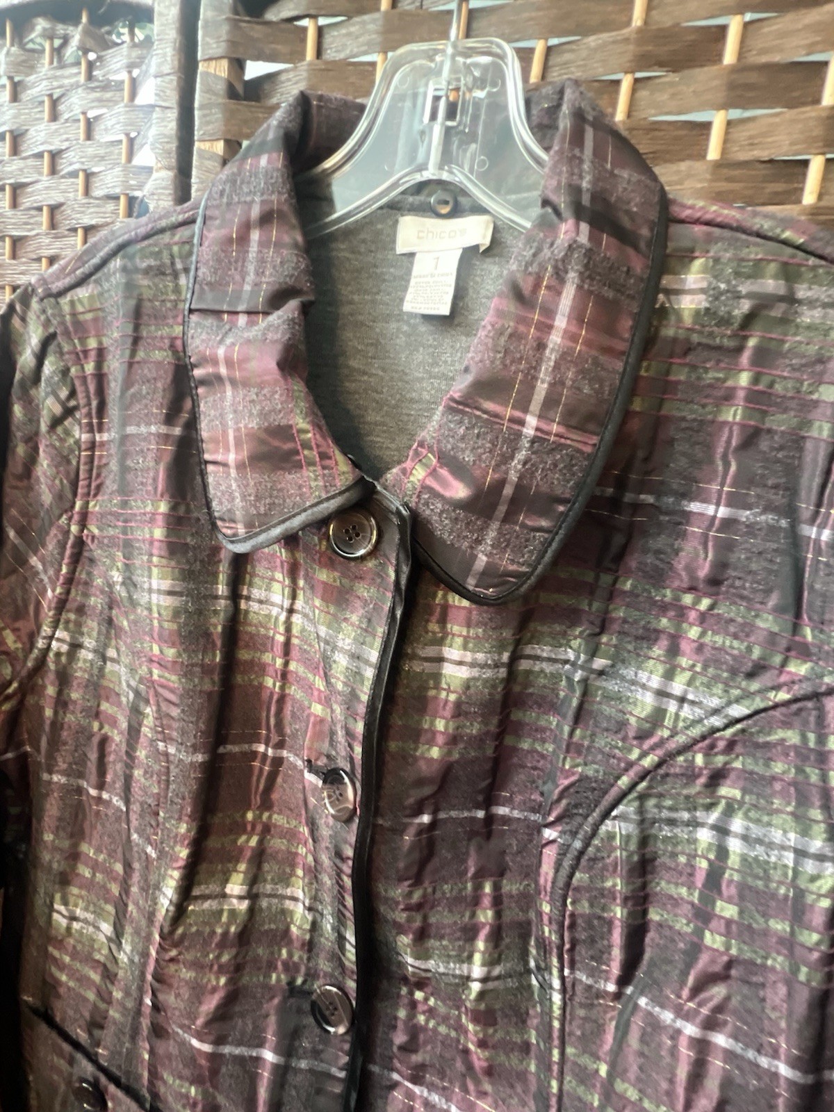 Chicos Plaid Button Jacket - image 2