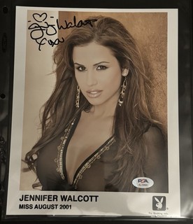 JENNIFER WALCOTT SIGNED 8 X 10 PHOTO PLAYBOY PROMO PLAYMATE AUGUST 2001 PSA
