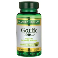 Nature’s Bounty Garlic Supplement 1000 mg Softgels, 100 Count