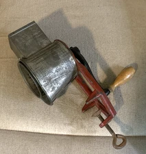 E.M.M.Y.C Vintage Food Grinder Grater Industrial Argentina Cast Iron Metal Wood