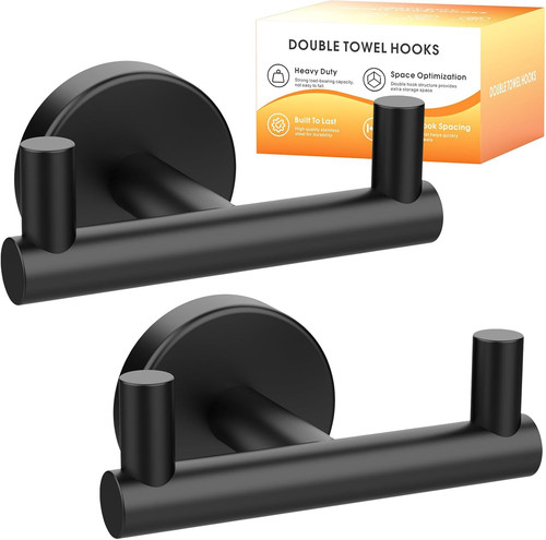 Towel Hooks for Bathrooms,Towel Hanger,Heavy Duty Wall Hook Kitchen Black
