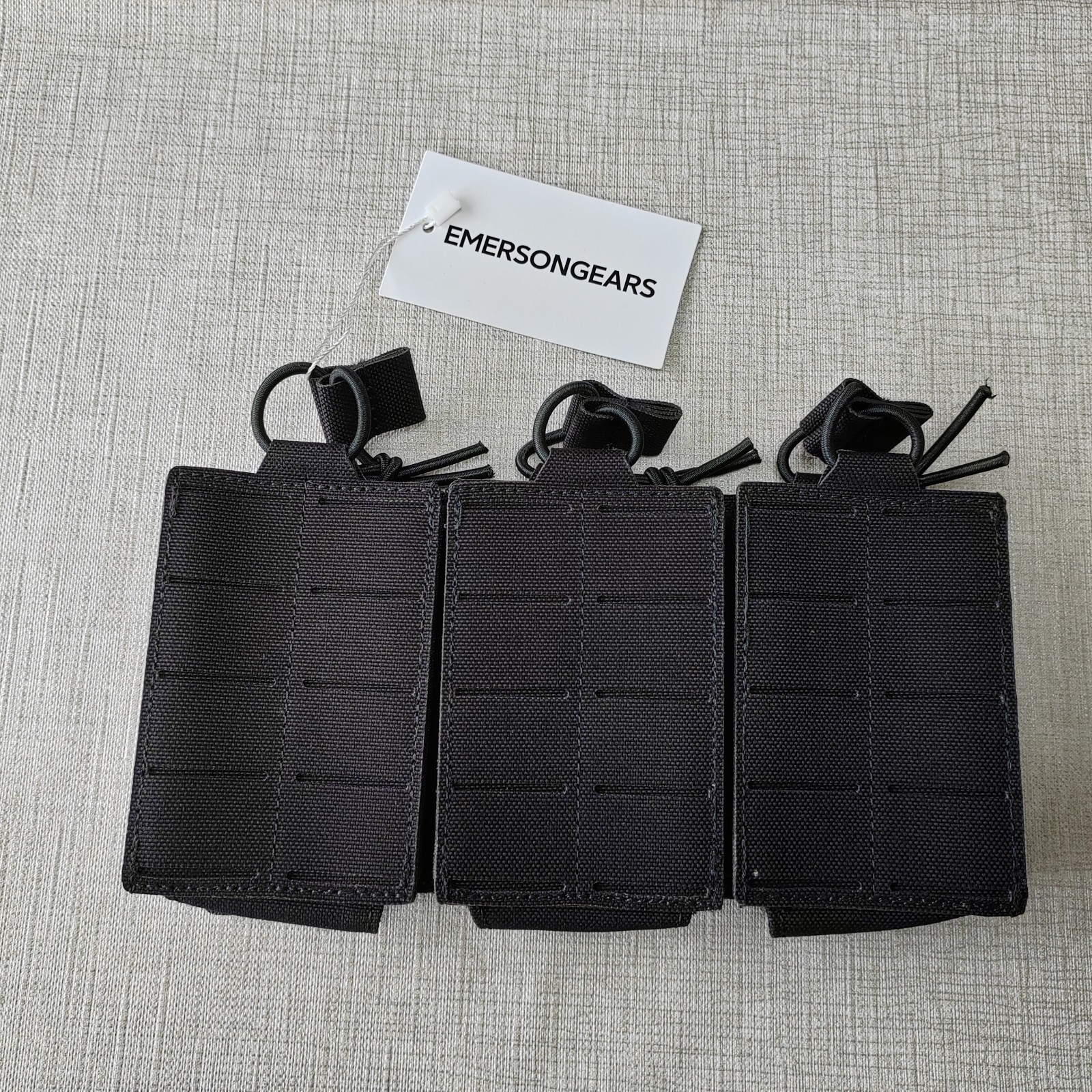 Emerson Tactical Modular 5.56 Magazine Mag Pouch Triple Open Top Black
